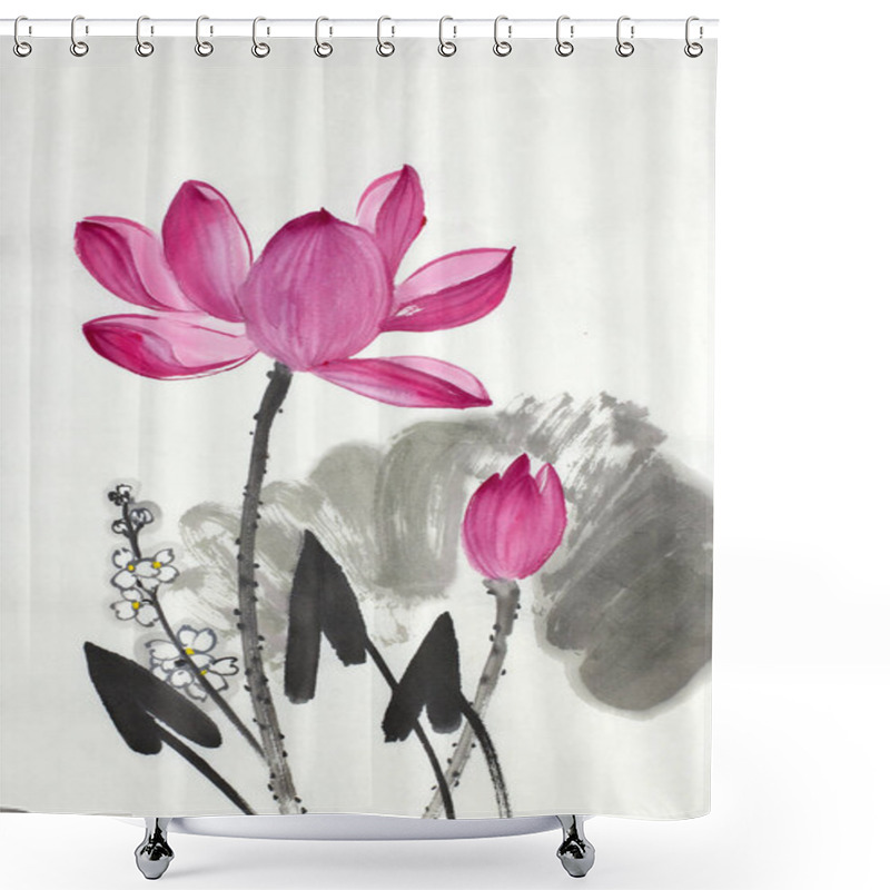 Personality  Lotus Flower And Arrowhead Shower Curtains