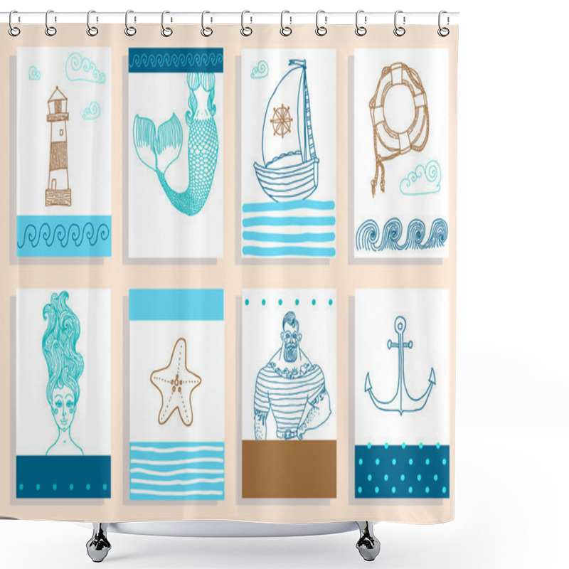 Personality  Sailor, Lighthouse, Mermaid, Ship Shower Curtains