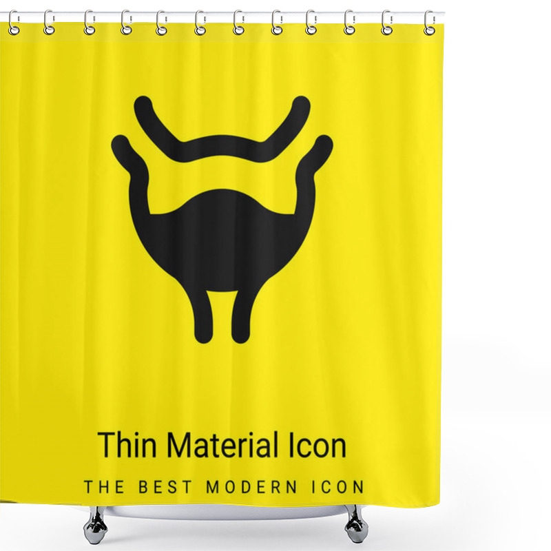 Personality  Bladder Minimal Bright Yellow Material Icon Shower Curtains