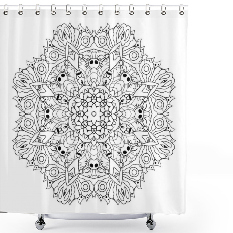 Personality  Oriental Pattern. Traditional Round Ornament. Mandala Shower Curtains