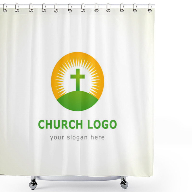 Personality  Calvary Cross Church Logo Shower Curtains