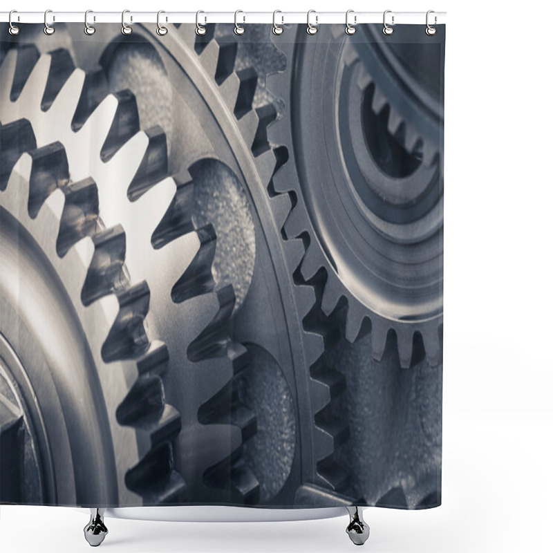 Personality  Engine Gear Wheels, Industrial Background Shower Curtains