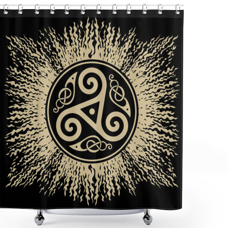 Personality  The Celtic Knot Triskel. Celtic Design, Mandala, Ethnic Design Shower Curtains