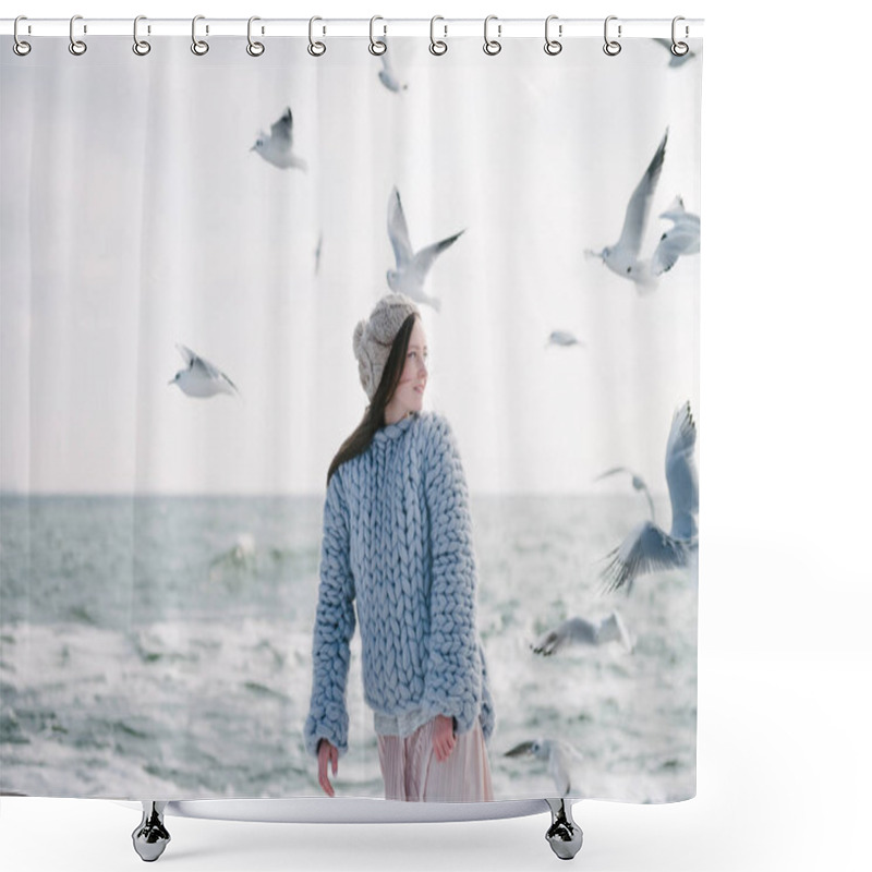 Personality  Young Girl Shower Curtains