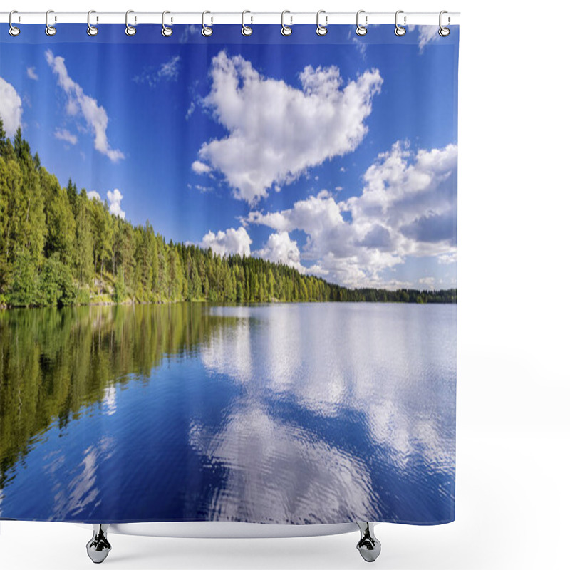 Personality  Forest Lake View Shower Curtains