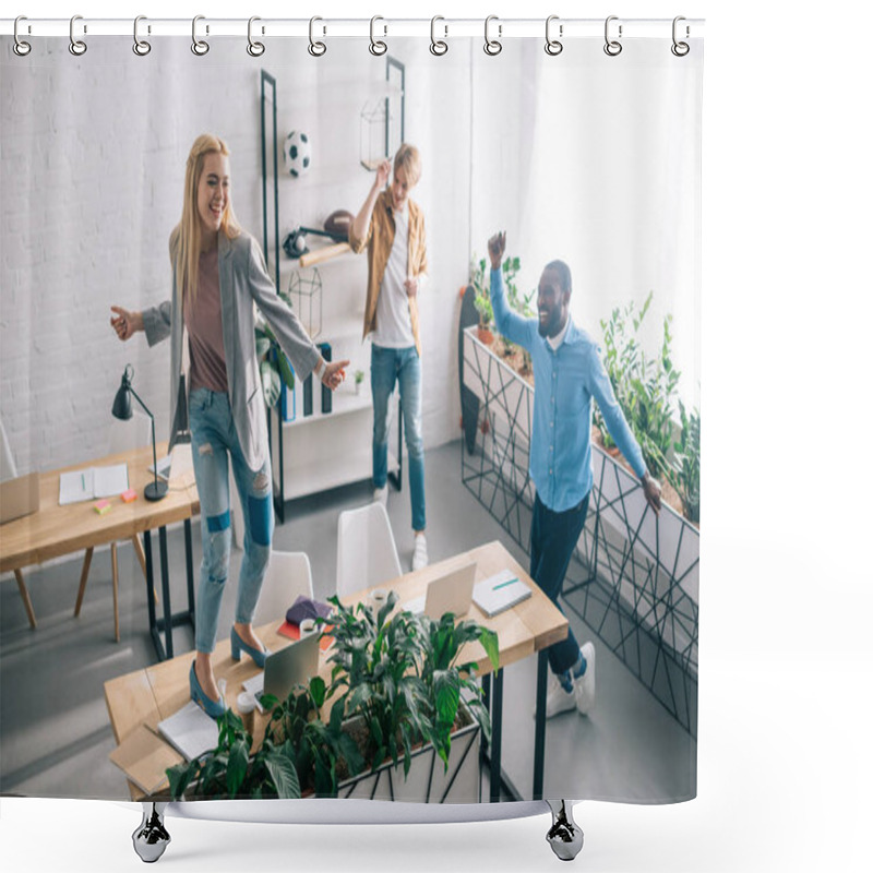 Personality  Fun In Office Shower Curtains