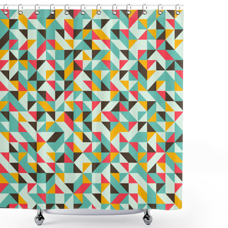 Personality  Seamless Pattern With Triangles And Rhombuses. Shower Curtains