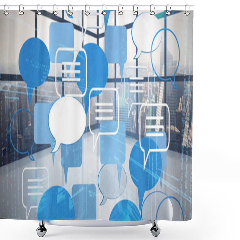 Personality  Various Speech Bubble Symbols Shower Curtains