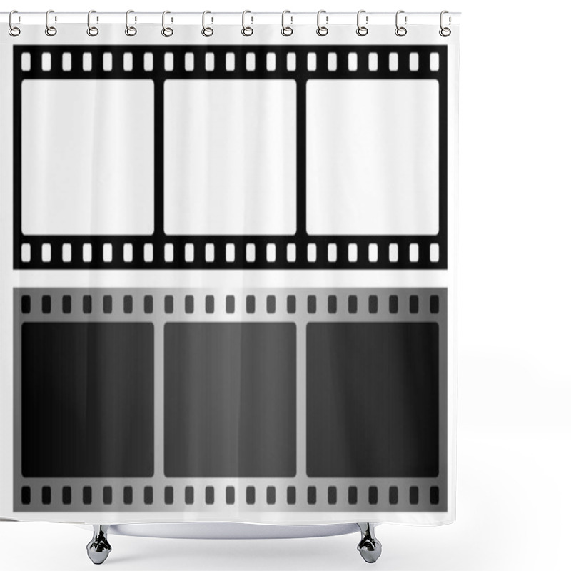 Personality  Film. Filmstrip. Vector Black Clipart Isolated On White Background. Shower Curtains