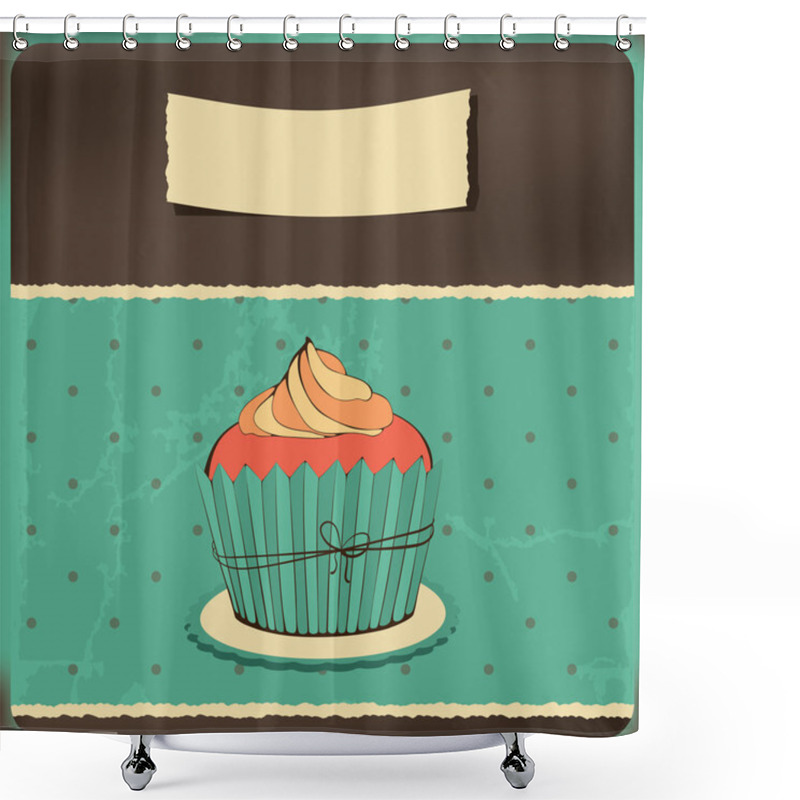 Personality  Cute Retro Cupcake Shower Curtains