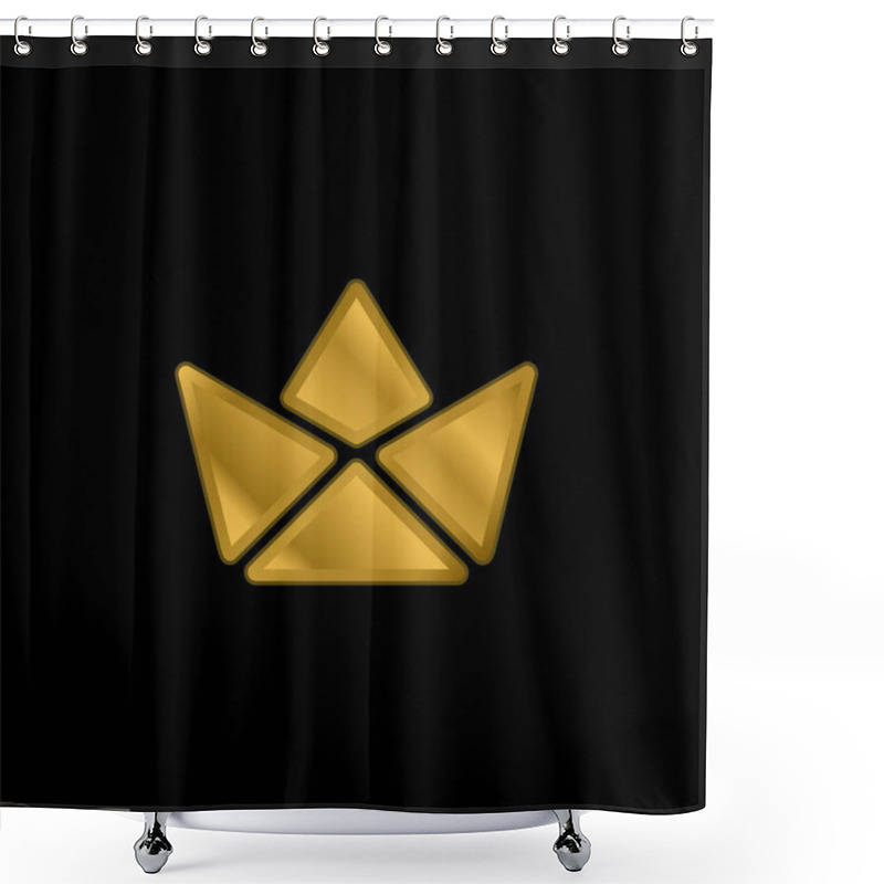 Personality  Boat Gold Plated Metalic Icon Or Logo Vector Shower Curtains