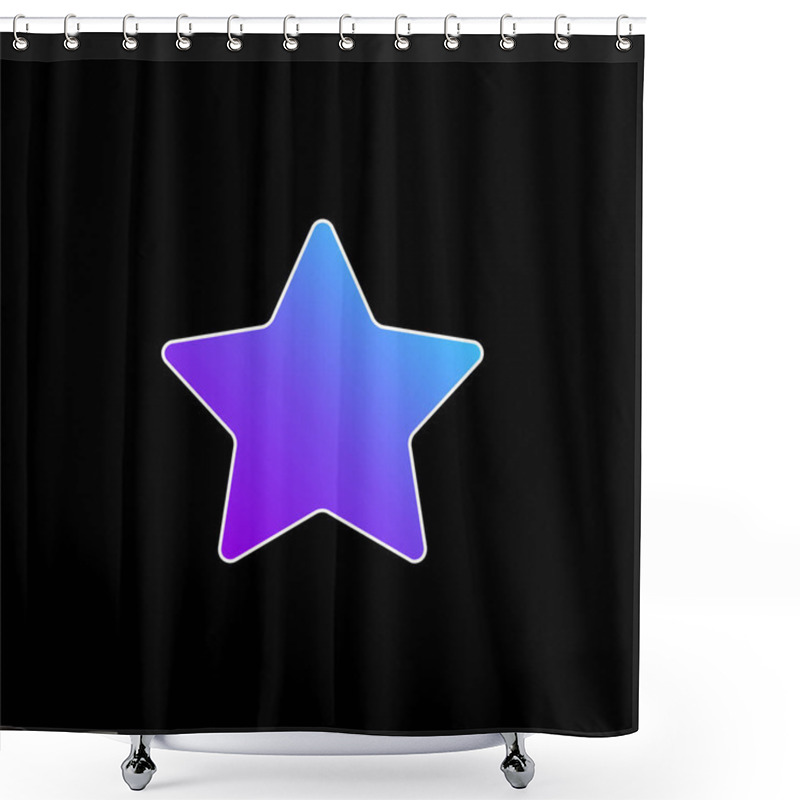 Personality  Bookmark Star Blue Gradient Vector Icon Shower Curtains