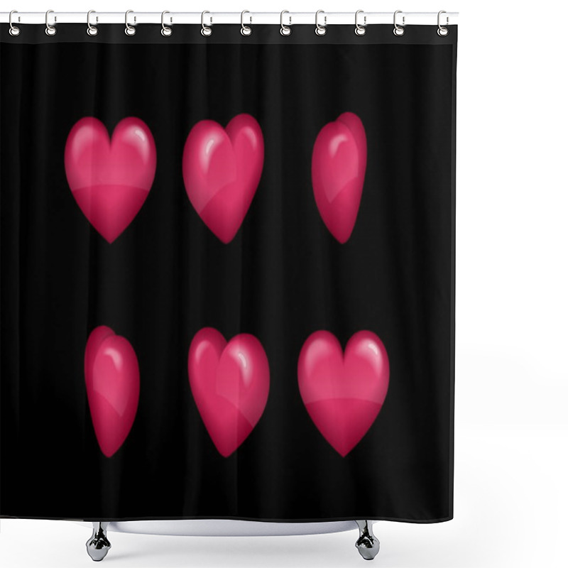 Personality  Sprite Sheet Effect Animation Of A Spinning Puffy Heart Sparkling And Rotating. For Video Effects, Game Development. Shower Curtains