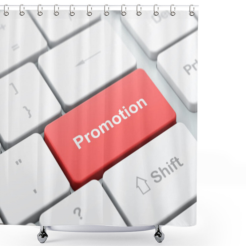 Personality  Marketing Concept: Computer Keyboard With Promotion Shower Curtains