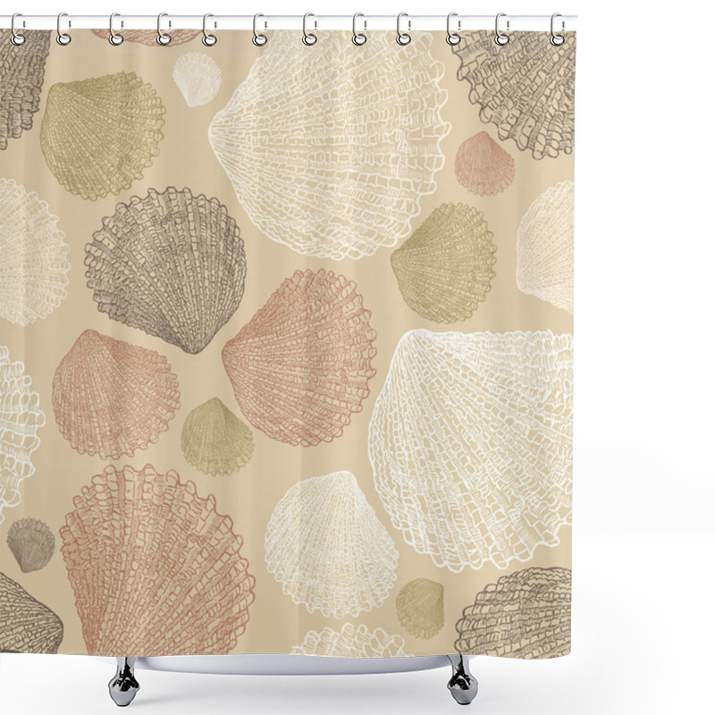 Personality  Pattern Of The Drawn Seashells Shower Curtains