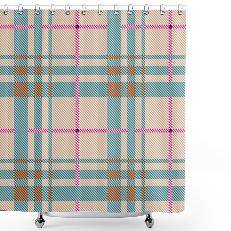 Personality  Seamless Plaid Background. Vector Image In Geometric Style Shower Curtains