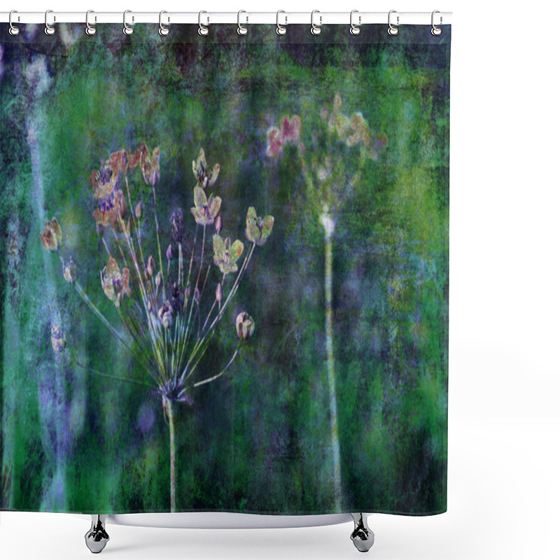 Personality  Art Grunge Floral Background Shower Curtains