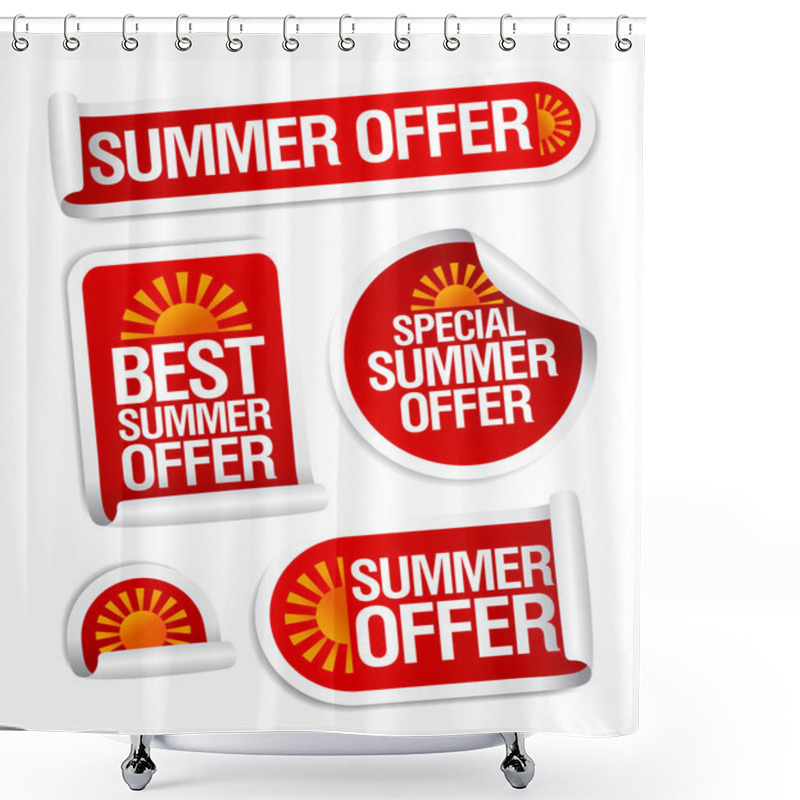 Personality  Summer Offers Stickers. Shower Curtains