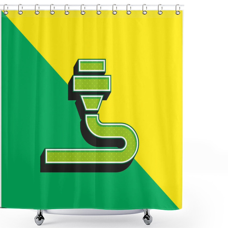 Personality  3d Printing Green And Yellow Modern 3d Vector Icon Logo Shower Curtains