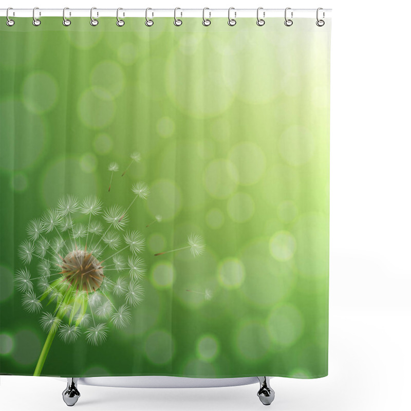 Personality  Dandelion And Summer Background With Gradient Mesh, Vector Illustratio Shower Curtains