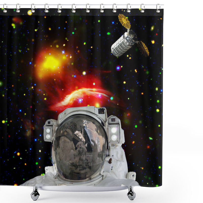 Personality  Astronaut Posing Against Galaxies And Stars. Outer Space. The El Shower Curtains