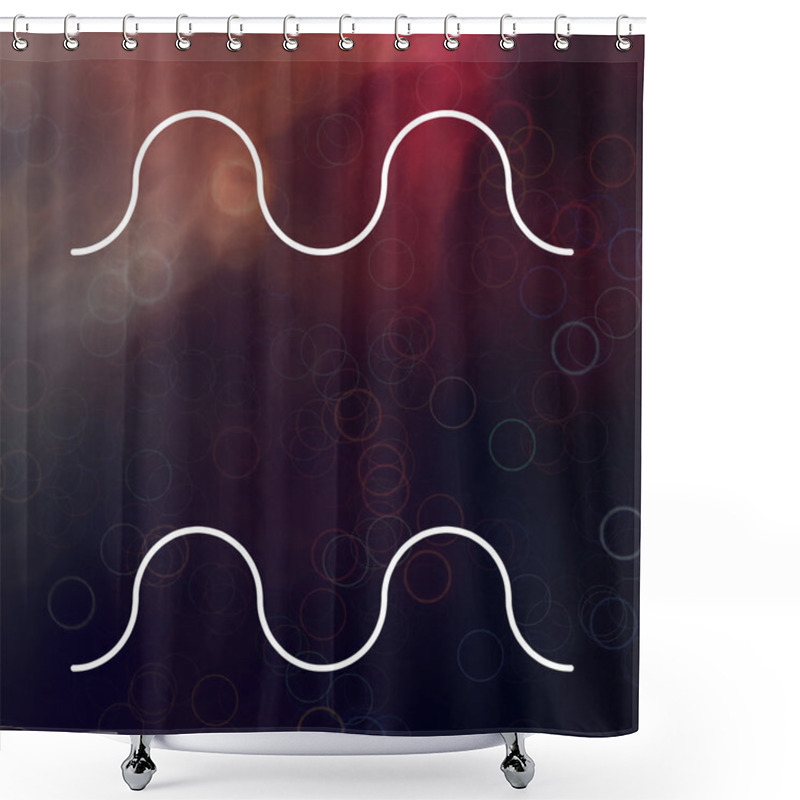 Personality  Zodiac Sign - Aquarius. White Thin Line Astrological Symbols On Blurry Colorful Abstract Background. Shower Curtains