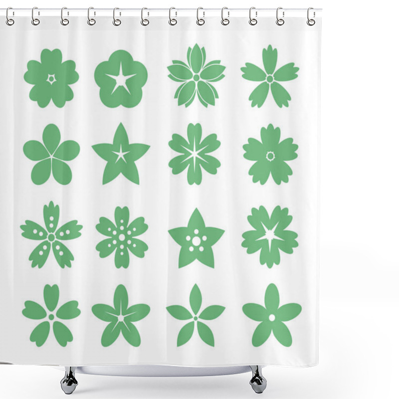 Personality  Flower Icons For Pattern Shower Curtains