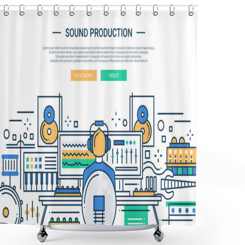 Personality  Sound Production - Website Header Banner Template Shower Curtains