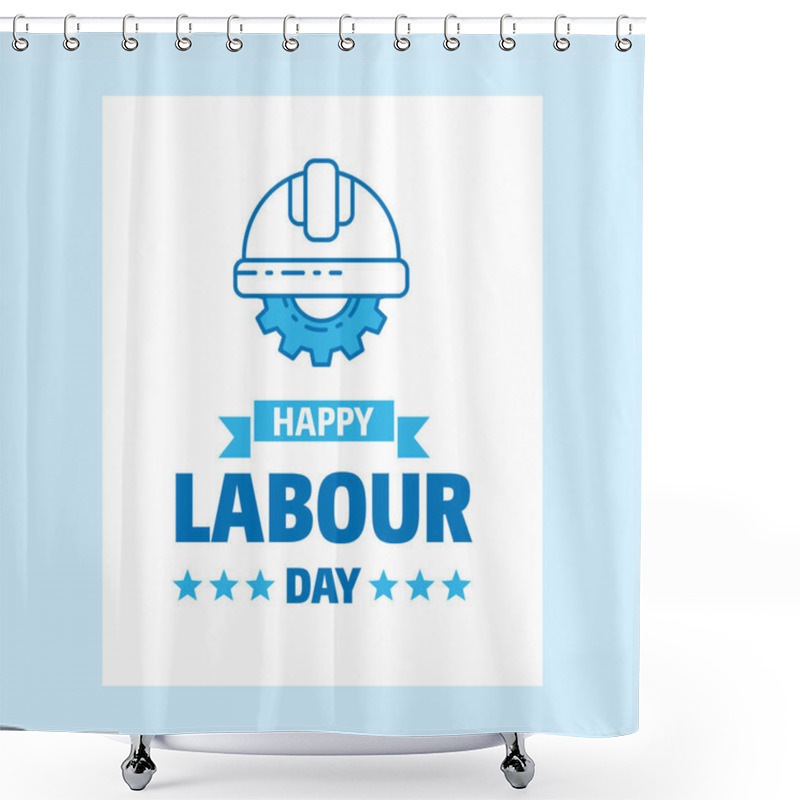 Personality  Happy Labour Day Design Shower Curtains