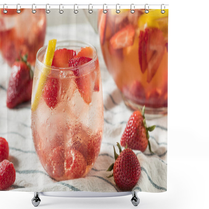 Personality  Homemade Berry Rose Sangria With Lmeon Ready To Drink Shower Curtains