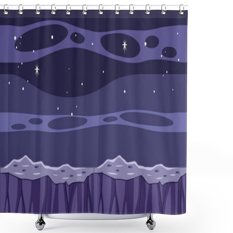 Personality  Fantasy Outer Space Scene In Cartoon Style Illustration Shower Curtains