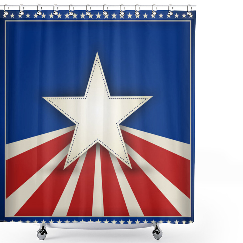 Personality  Patriotic USA Background With Stars And Stripes Shower Curtains