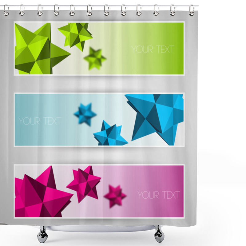 Personality  Vector Banners With Abstract Elements. Shower Curtains