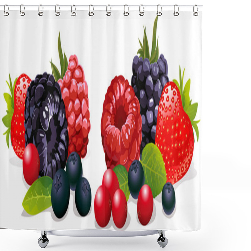 Personality  Berries Isolated Shower Curtains