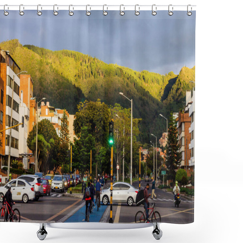 Personality  Cycle Route In The North Of Bogota, In The Town Of Usaquen Near The Unicentro Shopping Center, October 3, 2020, Bogota Colombia Shower Curtains