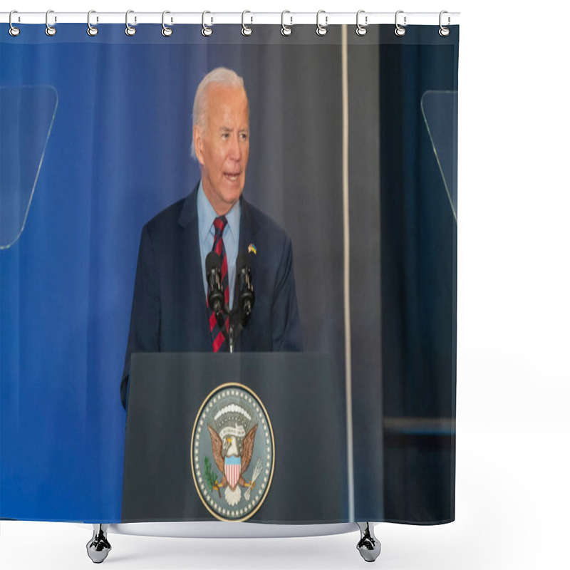 Personality  (NEW) President Biden Hosts World Leaders Launching A Joint Declaration Of Support For Ukrainian Recovery And Reconstruction. September 25, 2024, New York, USA: U.S. President Joe Biden Speaks At An Event With World Leaders  (m10s/thenews2) Shower Curtains