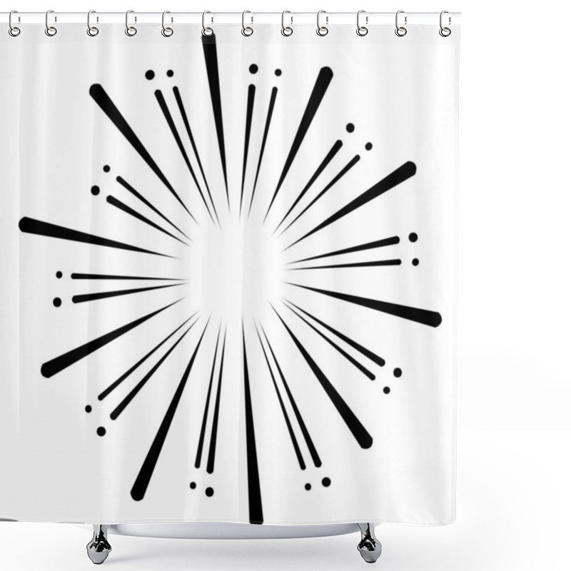 Personality  Starburst, Sunburst Element. Vector Illustration Shower Curtains