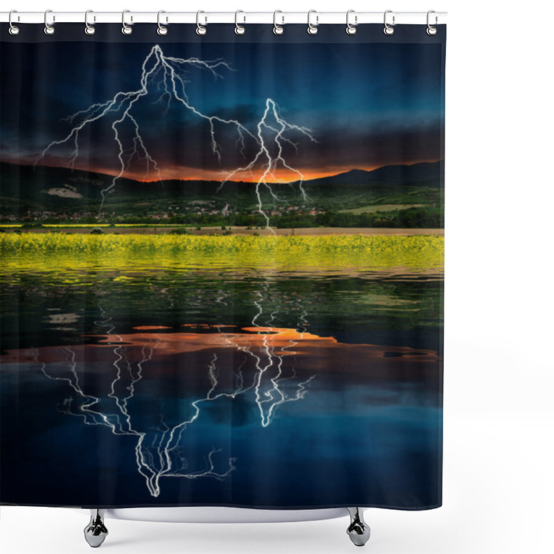 Personality  Storm With Lightning Shower Curtains