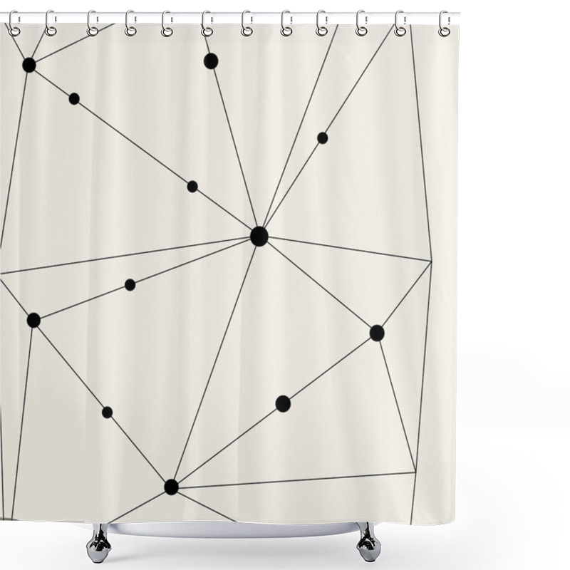 Personality  Modern Black Techno Geometric Pattern Shower Curtains