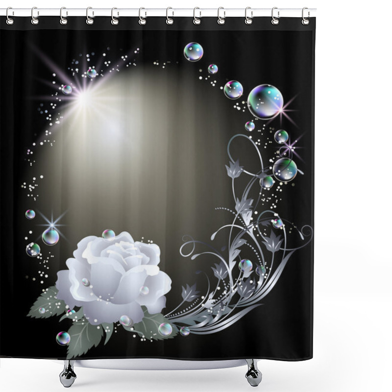 Personality  Rose, Star And Bubbles Shower Curtains