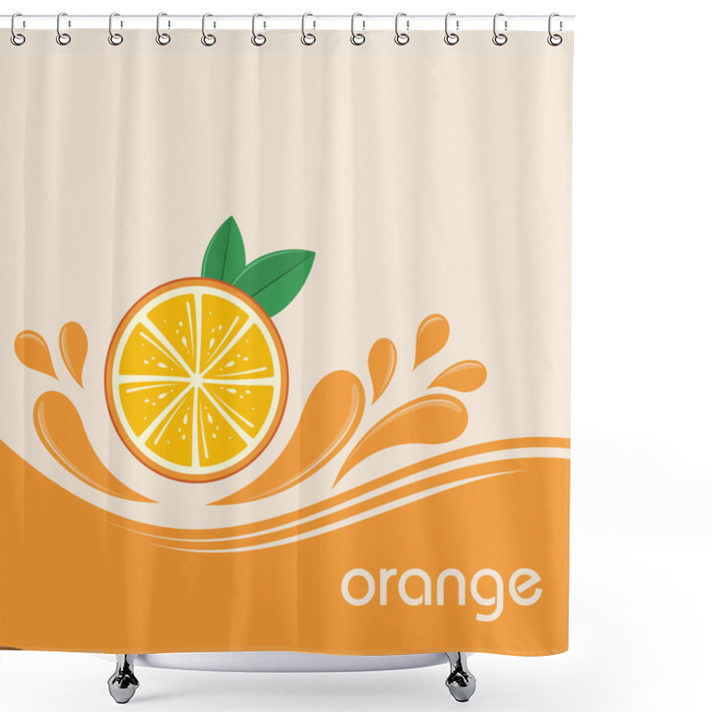 Personality  Orange Fruits And Splashing Juice Shower Curtains