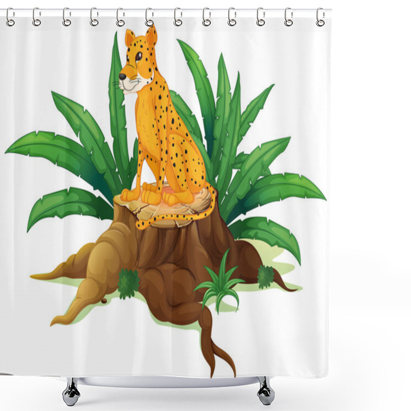 Personality  A Trunk With A Cheetah Shower Curtains