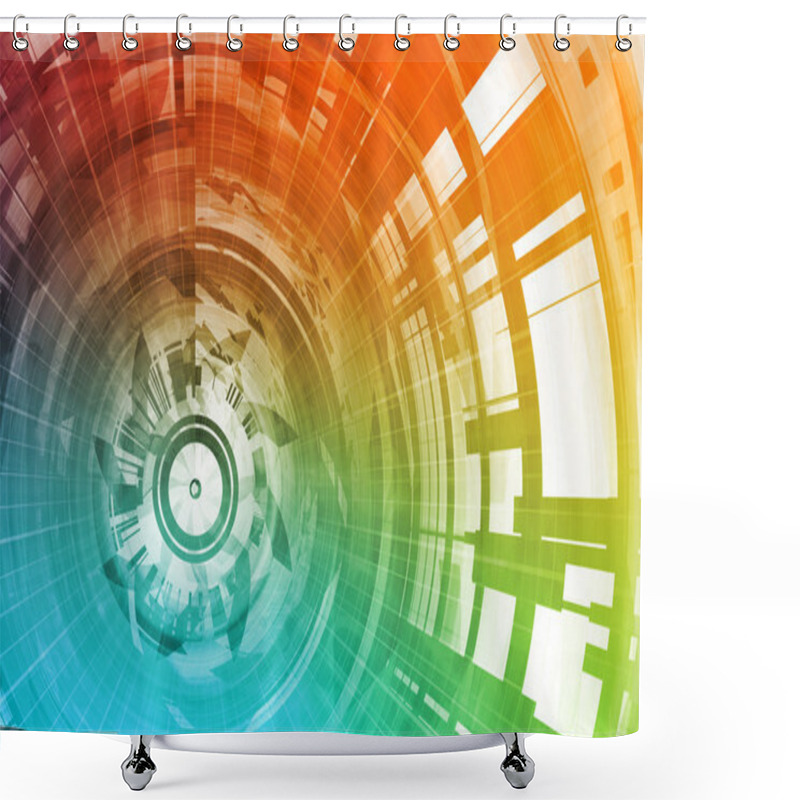 Personality  Technology Abstract Shower Curtains