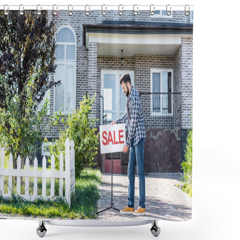 Personality  Man Selling His House Shower Curtains