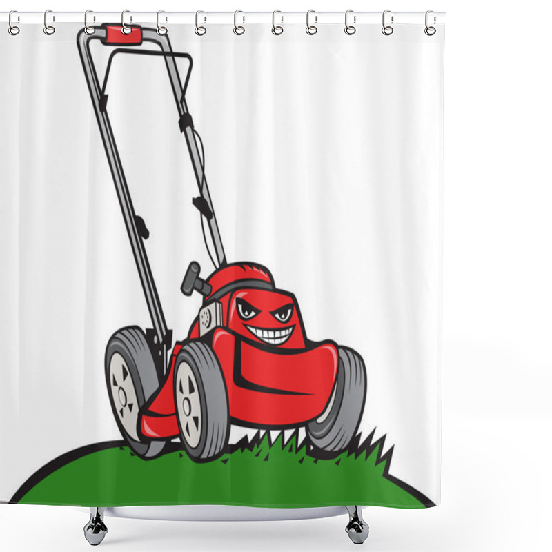 Personality  Lawnmower Front Isolated Cartoon Shower Curtains