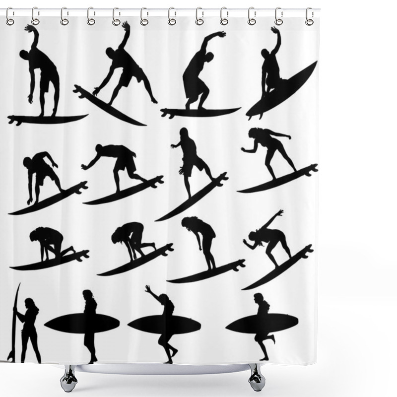 Personality  Vector Silhouette Of A People. Shower Curtains