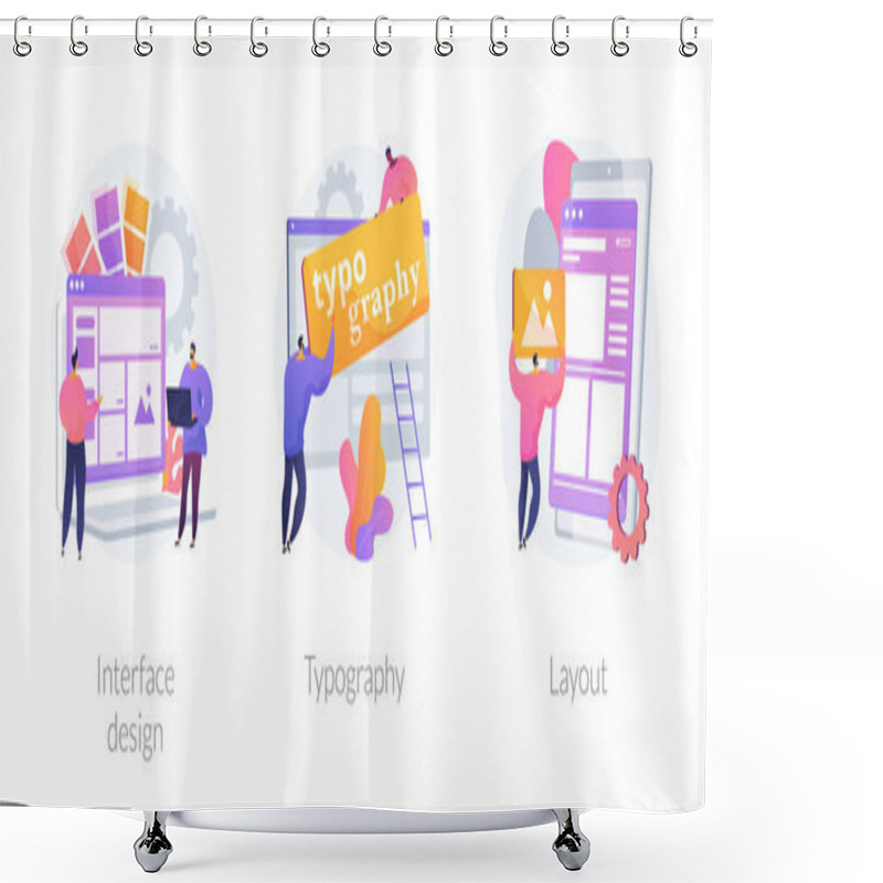 Personality  UI Design Abstract Concept Vector Illustrations. Shower Curtains