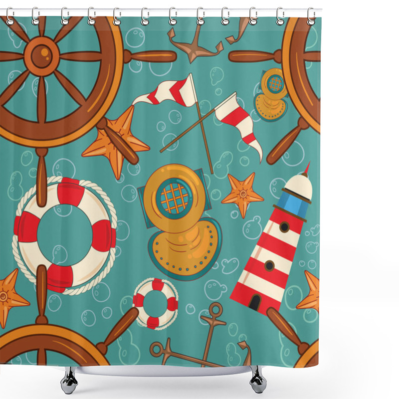 Personality  Sea Pattern Shower Curtains