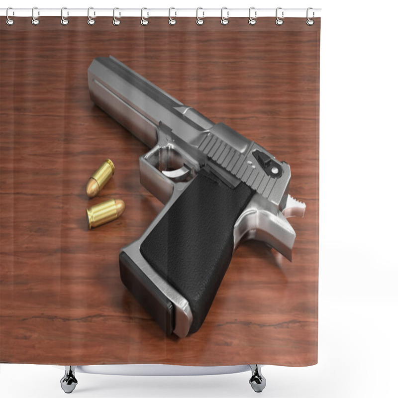 Personality  Gun  And Two Bullets Shower Curtains