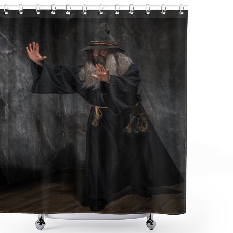 Personality  Old Sorcerer In Hat Shower Curtains